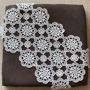 Lace Doily Genuinely Crocheted, White, Scallop Ends, Grannycore, Bohemian